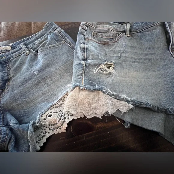 Y2k torrid women's Lace ruffle Jean Shorts coastal cowgirl coquette countrycore - Picture 5 of 15
